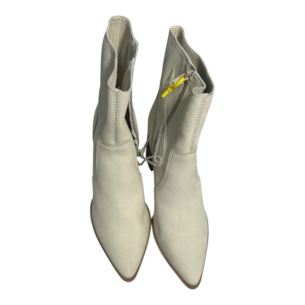 NWOB Gianni Bini Sz 9.5m Darnold Nubuck Block Heel Booties Pointed Toe Leather - Picture 6 of 9